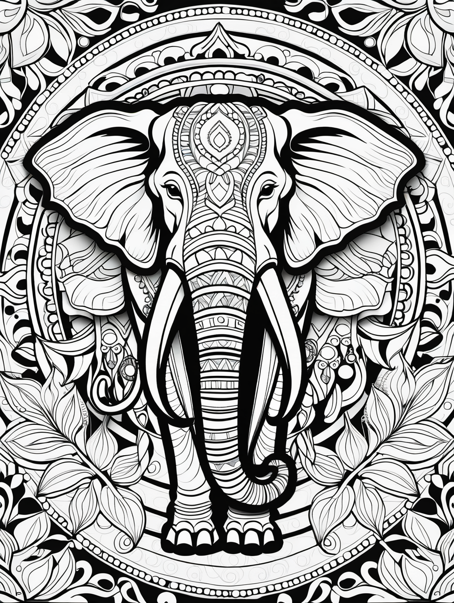 Kolorowanki Słonie Antystresowe Mandale Dla Dorosłych Do Druku 5329
