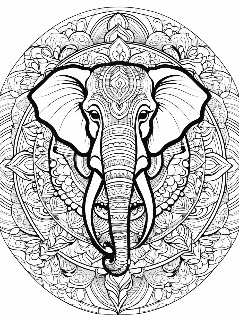 Kolorowanki Słonie Antystresowe Mandale Dla Dorosłych Do Druku 6656